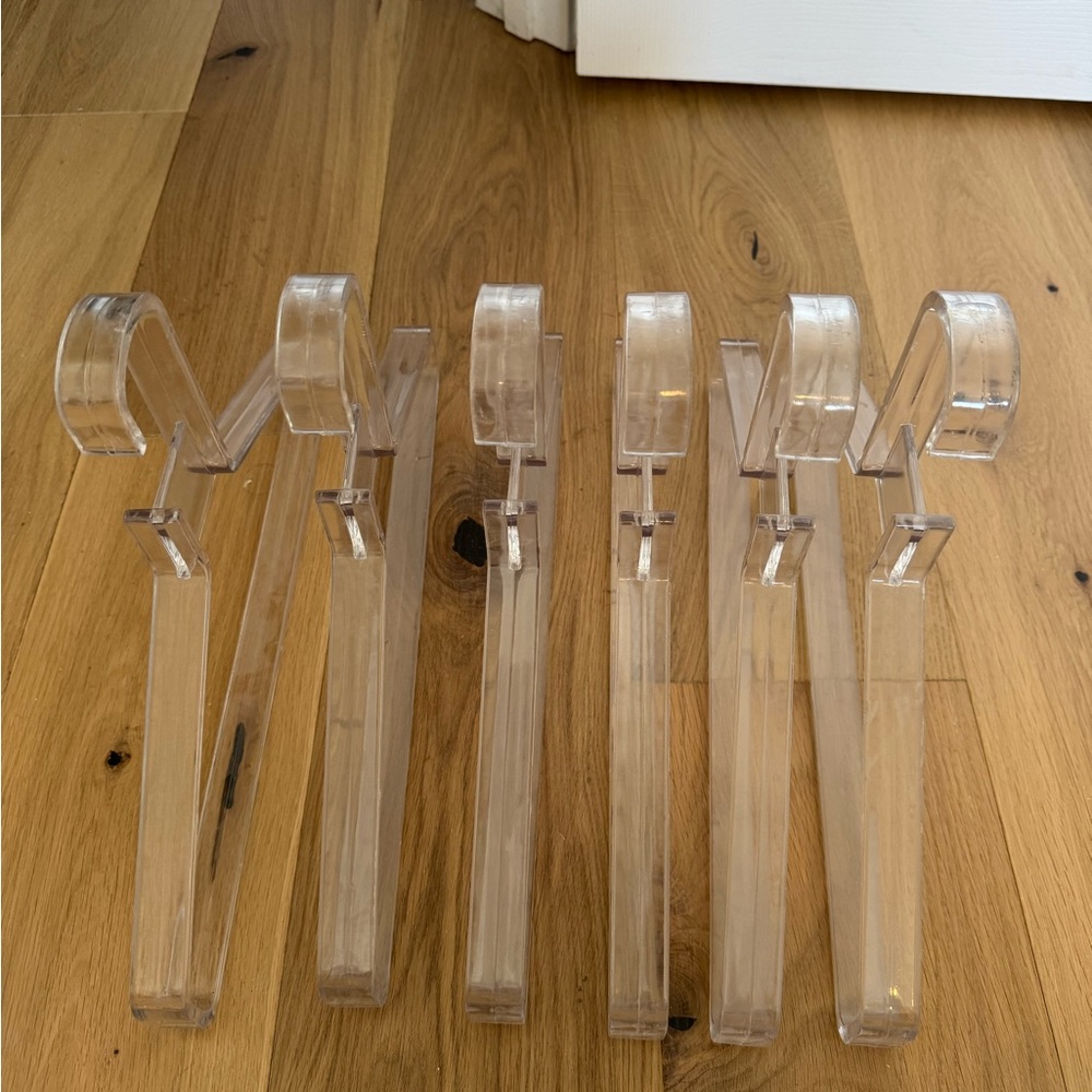 Set Of 6 Vintage Lucite Hangers, 16x10”